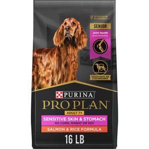 Purina Pro Plan Sensitive Skin & Stomach 7+ Salmon & Rice Formula Dry Dog Food, 16-lb bag
