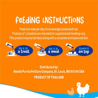 Show full view: Friskies lil' Lickables Chicken Lickable Cat Treats, 0.5-oz tube, 4 count slide 10 of 13