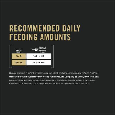Show full view: Purina Pro Plan Adult Hairball Chicken & Rice Formula Dry Cat Food, 3.5-lb bag slide 10 of 12