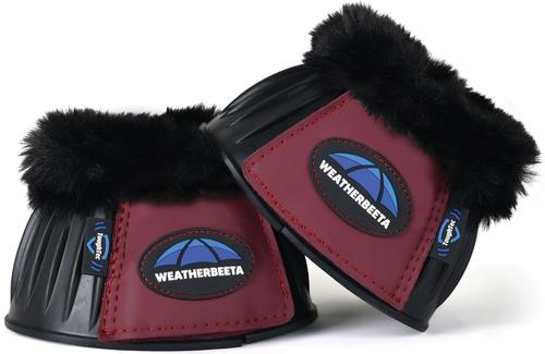 Show full view: WeatherBeeta Tough-Tec Prime Fleece Trim Rubber Bell Horse Boots, Black/Burgundy, Medium slide 4 of 6
