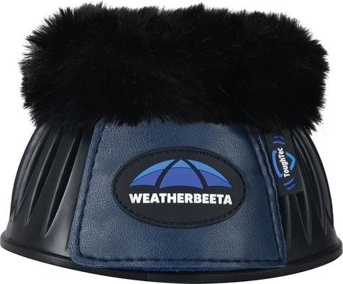 Show full view: WeatherBeeta Tough-Tec Prime Fleece Trim Rubber Bell Horse Boots, Black/Navy, Large slide 2 of 5