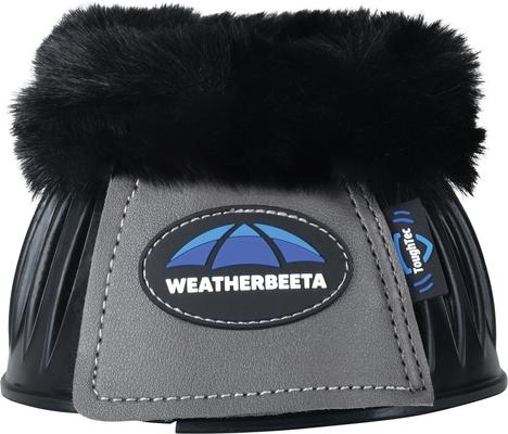 Show full view: WeatherBeeta Tough-Tec Prime Fleece Trim Rubber Bell Horse Boots, Black/Gray, Large slide 2 of 6