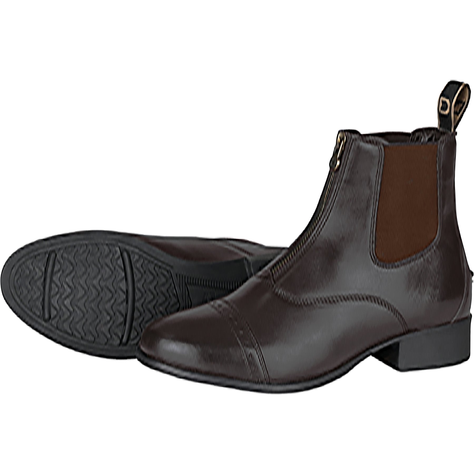 Dublin Foundation Zip Paddock Horse Riding Boots II, Brown, Childs 13