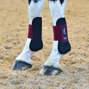 WeatherBeeta Tough-Tec Prime Open Front Horse Boots, Black/Burgundy, Medium