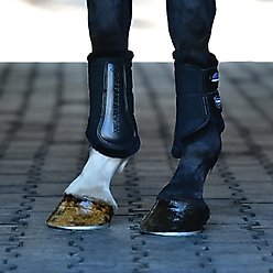 WeatherBeeta Tough-Tec Comfy Fleece Brushing Horse Boots, Black/Black, Medium