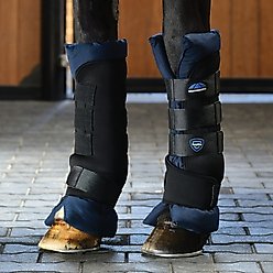 WeatherBeeta Tough-Tec Stable Boot Horse Wraps, Black/Navy, Large