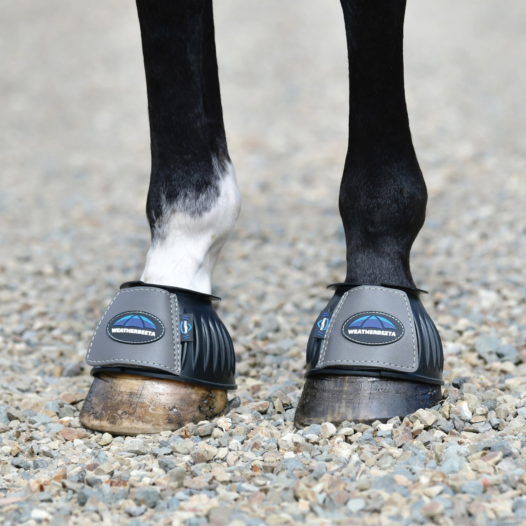 WeatherBeeta Tough-Tec Prime Rubber Bell Horse Boots, Black/Gray, Large