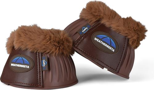 Show full view: WeatherBeeta Tough-Tec Prime Fleece Trim Rubber Bell Horse Boots, Brown/Brown, Large slide 3 of 6