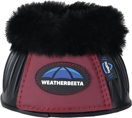 Show full view: WeatherBeeta Tough-Tec Prime Fleece Trim Rubber Bell Horse Boots, Black/Burgundy, Medium slide 3 of 6