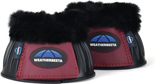 Show full view: WeatherBeeta Tough-Tec Prime Fleece Trim Rubber Bell Horse Boots, Black/Burgundy, Medium slide 2 of 6