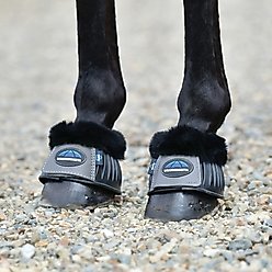 WeatherBeeta Tough-Tec Prime Fleece Trim Rubber Bell Horse Boots, Black/Gray, Medium