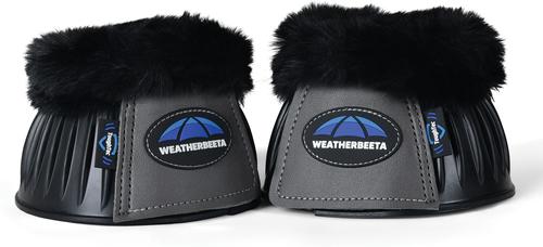 Show full view: WeatherBeeta Tough-Tec Prime Fleece Trim Rubber Bell Horse Boots, Black/Gray, Large slide 3 of 6