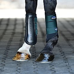 WeatherBeeta Tough-Tec Prime Brushing Horse Boots, Black/Forest Green, Medium