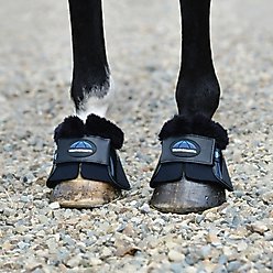 WeatherBeeta Tough-Tec Impact Fleece Trim Bell Horse Boots, Black/Black, Medium