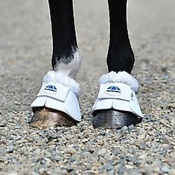 WeatherBeeta Tough-Tec Impact Fleece Trim Bell Horse Boots, White/White, Large
