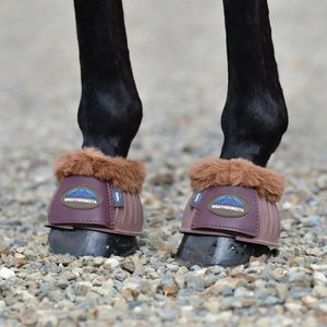 WeatherBeeta Tough-Tec Prime Fleece Trim Rubber Bell Horse Boots, Brown/Brown, Large
