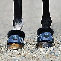 WeatherBeeta Tough-Tec Prime Fleece Trim Rubber Bell Horse Boots, Black/Navy, Large