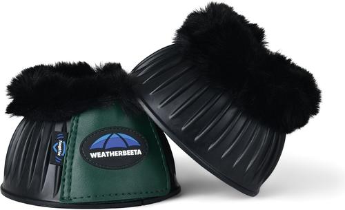 Show full view: WeatherBeeta Tough-Tec Prime Fleece Trim Rubber Bell Horse Boots, Black/Forest Green, Large slide 3 of 6