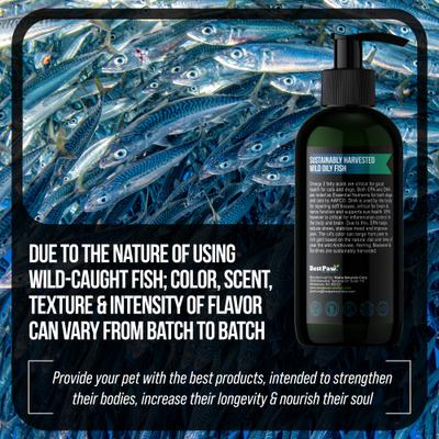 Show full view: Best Paw Nutrition Wild Omega Fish Oil Liquid Omega-3s Dog & Cat Supplement, 8-fl oz bottle slide 7 of 10