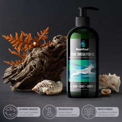 Show full view: Best Paw Nutrition Wild Omega Fish Oil Liquid Omega-3s Dog & Cat Supplement, 16-fl oz bottle slide 8 of 10