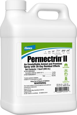 Show full view: Elanco Permectrin II Farm Animal Fly & Insect Control, 1-qt bottle slide 2 of 9