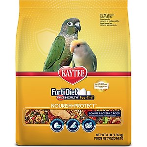 Kaytee Forti-Diet Pro Health Egg-Cite! Nourish+Protect Conure & Lovebird Food, 3-lb bag