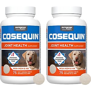 Nutramax Cosequin Joint Health Supplement with Glucosamine, Chondroitin, MSM & HA Chewable Tablet for Dogs, 150 count