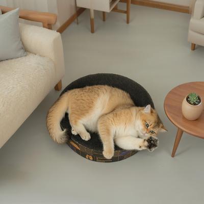 Show full view: Happy & Polly Round Cat Scratching Pad, Black slide 5 of 11