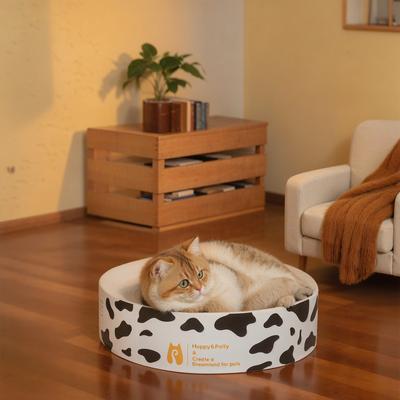 Show full view: Happy & Polly Round Cat Scratching Pad, White slide 4 of 10