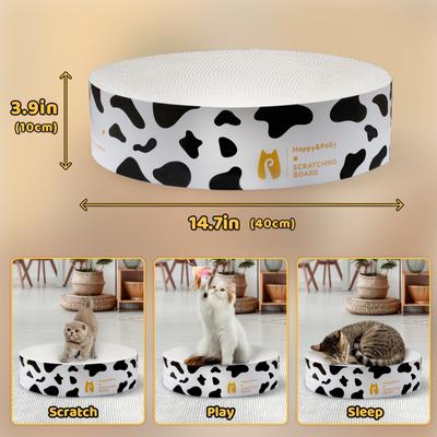 Show full view: Happy & Polly Round Cat Scratching Pad, White slide 9 of 10