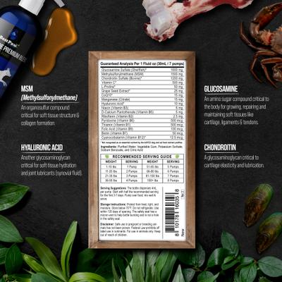Show full view: Best Paw Nutrition Premium Dream Glucosamine Dog & Cat Liquid Supplement, Natural Unflavored, 16-fl oz bottle slide 4 of 10