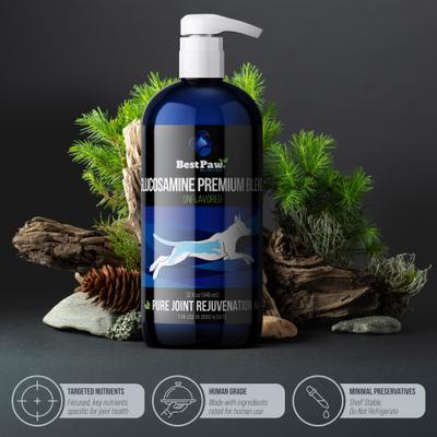 Show full view: Best Paw Nutrition Premium Dream Glucosamine Dog & Cat Liquid Supplement, Natural Unflavored, 32-fl oz bottle slide 8 of 11