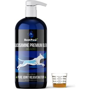 Best Paw Nutrition Premium Dream Glucosamine Dog & Cat Liquid Supplement, Natural Unflavored, 32-fl oz bottle