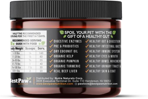 Show full view: Best Paw Nutrition Pure Digestion Probiotic, Prebiotic & Digestive Enzyme Powder for Dog & Cat Supplement, 6.5-oz bottle slide 10 of 11