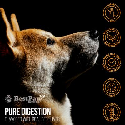 Show full view: Best Paw Nutrition Pure Digestion Probiotic, Prebiotic & Digestive Enzyme Powder for Dog & Cat Supplement, 6.5-oz bottle slide 9 of 11