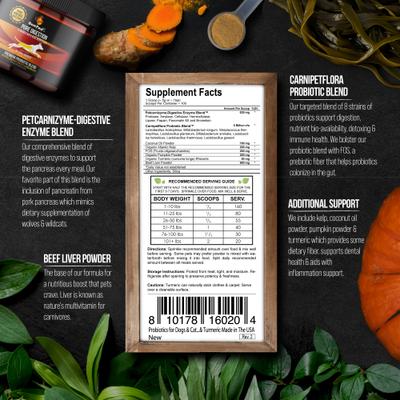 Show full view: Best Paw Nutrition Pure Digestion Probiotic, Prebiotic & Digestive Enzyme Powder for Dog & Cat Supplement, 6.5-oz bottle slide 4 of 11