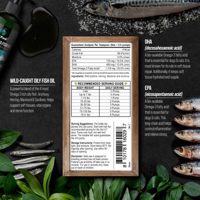 Show full view: Best Paw Nutrition Wild Omega Fish Oil Liquid Omega-3s Dog & Cat Supplement, 16-fl oz bottle slide 4 of 10