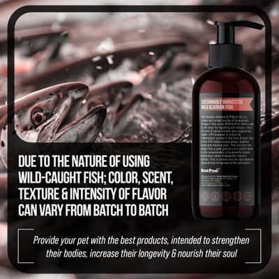 Show full view: Best Paw Nutrition Wild Salmon & Pollock Oil Liquid Omega-3s Dog & Cat Supplement, 8-fl oz bottle slide 7 of 11