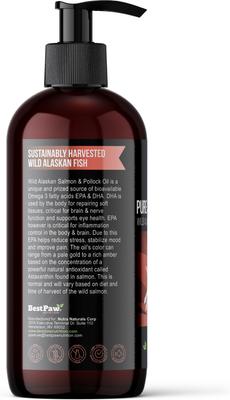 Show full view: Best Paw Nutrition Wild Salmon & Pollock Oil Liquid Omega-3s Dog & Cat Supplement, 16-fl oz bottle slide 10 of 11