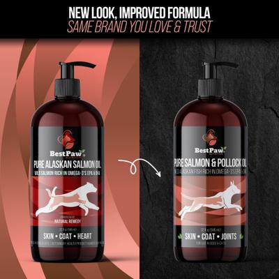 Show full view: Best Paw Nutrition Wild Salmon & Pollock Oil Liquid Omega-3s Dog & Cat Supplement, 32-fl oz bottle slide 3 of 11