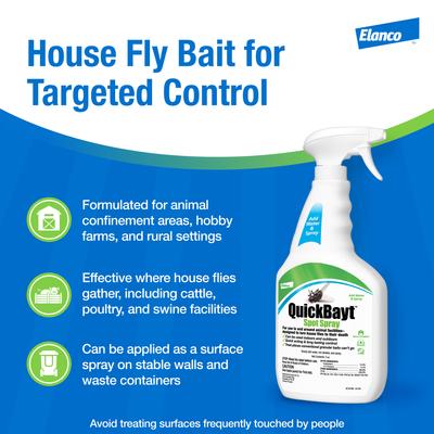 Show full view: Elanco QuickBayt Farm Animal Fly & Insect Control Spot Spray 3-fl oz bottle slide 8 of 9