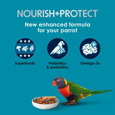 Show full view: Kaytee Forti-Diet Pro Health Nourish+Protect Parrot Food, 5-lb bag slide 3 of 11