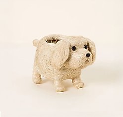 LIKHA White Labrador 4-in Coco Coir Planter Pot, White, 12 x 5.7 x 8-in
