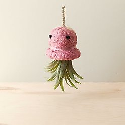 LIKHA Octopus 2.5-in Coco Coir Hanging Planter, Pink/White, 4.5 x 4.5 x 10-in
