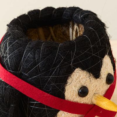 Show full view: LIKHA Penguin 4-in Coco Coir Planter Pot, Black/White/Red/Yellow, 7 x 7.5 x 5.5-in slide 4 of 7