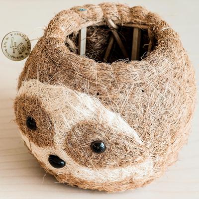 Show full view: LIKHA Sloth Coco Coir Planter Pot, Light, 2.5-in slide 4 of 9