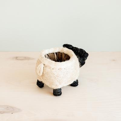 Show full view: LIKHA Sheep Coco Coir Planter Pot, Black/White, 4-in slide 3 of 7