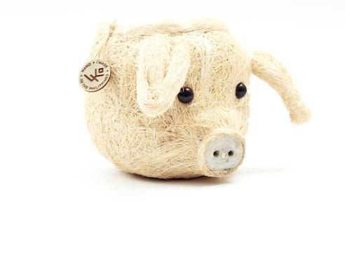 Show full view: LIKHA Mini Pig 2.5-in Plant Pot, Natural/White, 5 x 6 x 4.75-in slide 6 of 7