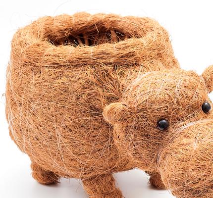 Show full view: LIKHA Hippo Coco Coir Planter Pot, 4-in slide 4 of 7