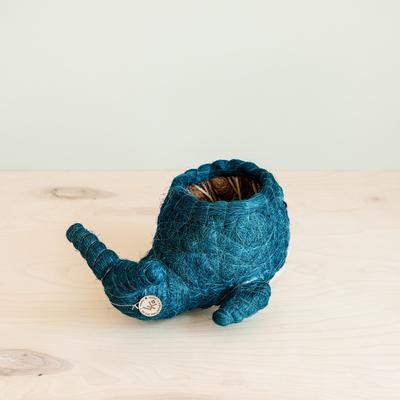 Show full view: LIKHA Whale Coco Coir Planter Pot, Blue/White, 4-in slide 3 of 7